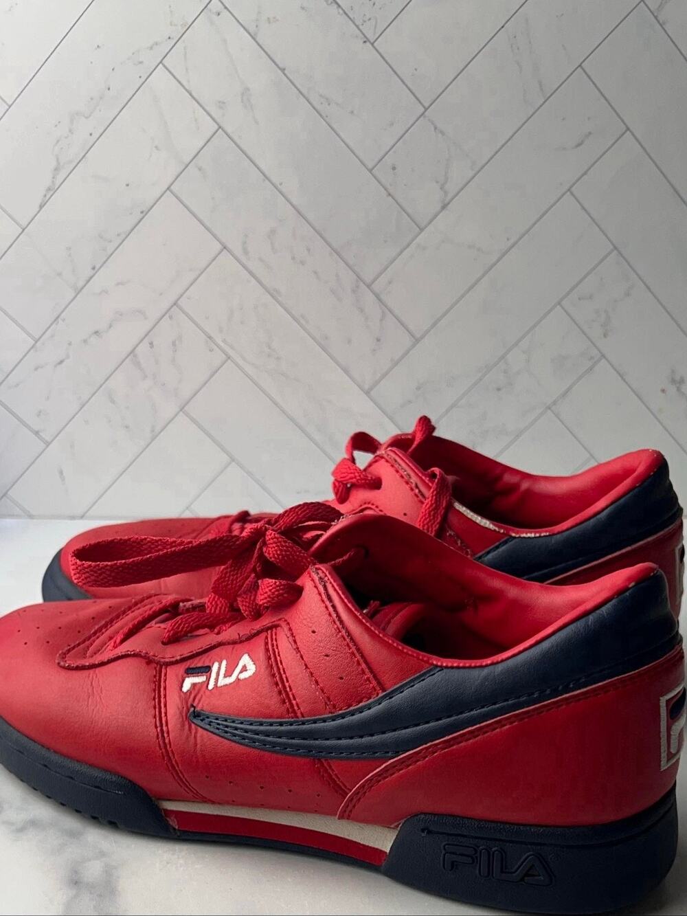Fila Original Fitness Shoes Mens Size 6.5 Red Navy Low Top Sneakers